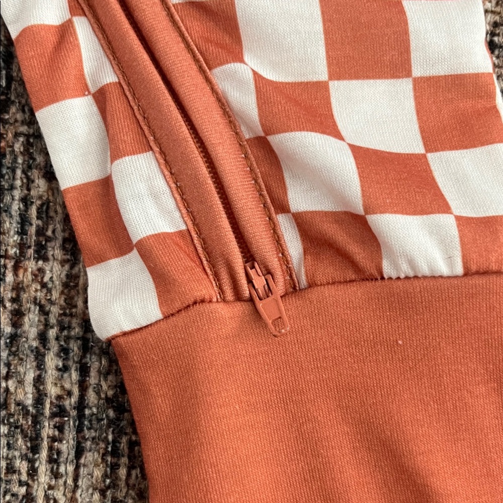 Copper Checkered Baby Convertible Sleeper - Picture 3 of 4